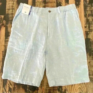 CARIBBEAN Linen Shorts Light Blue NWT 38” X 10”